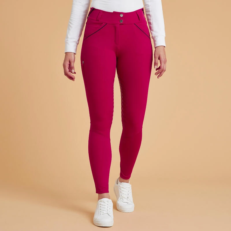 Pantalon équitation Classic Grip Femme - 900 Rose Cardinal