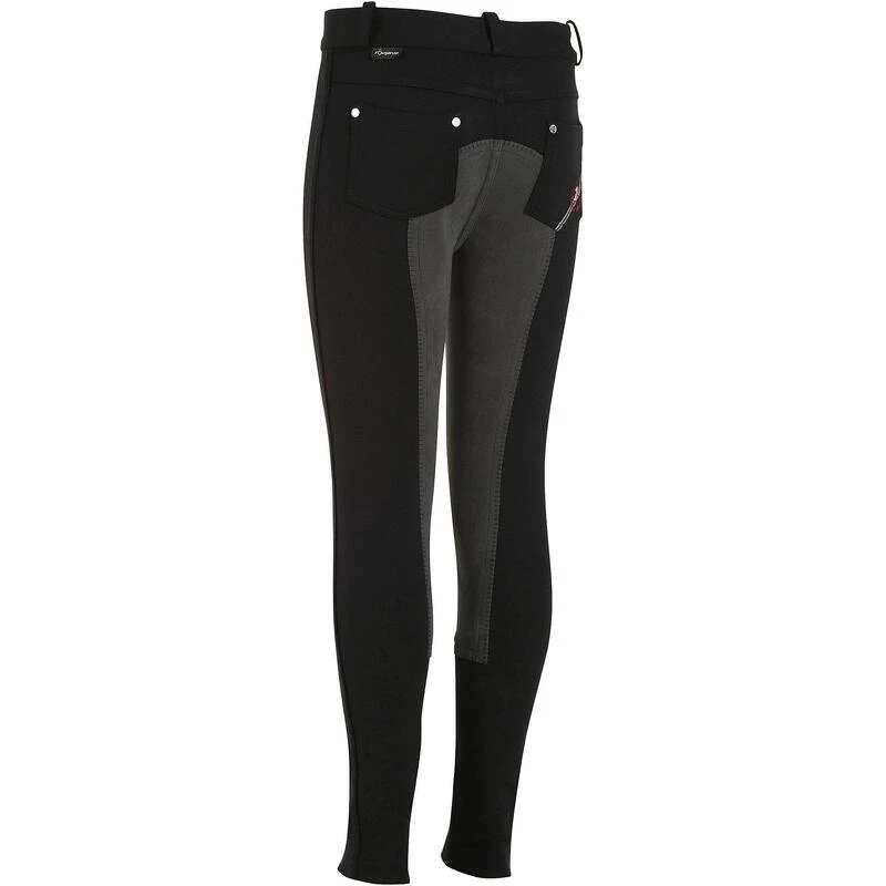 Pantalon équitation Enfant FULLSEAT Noir Et Gris – Image 2