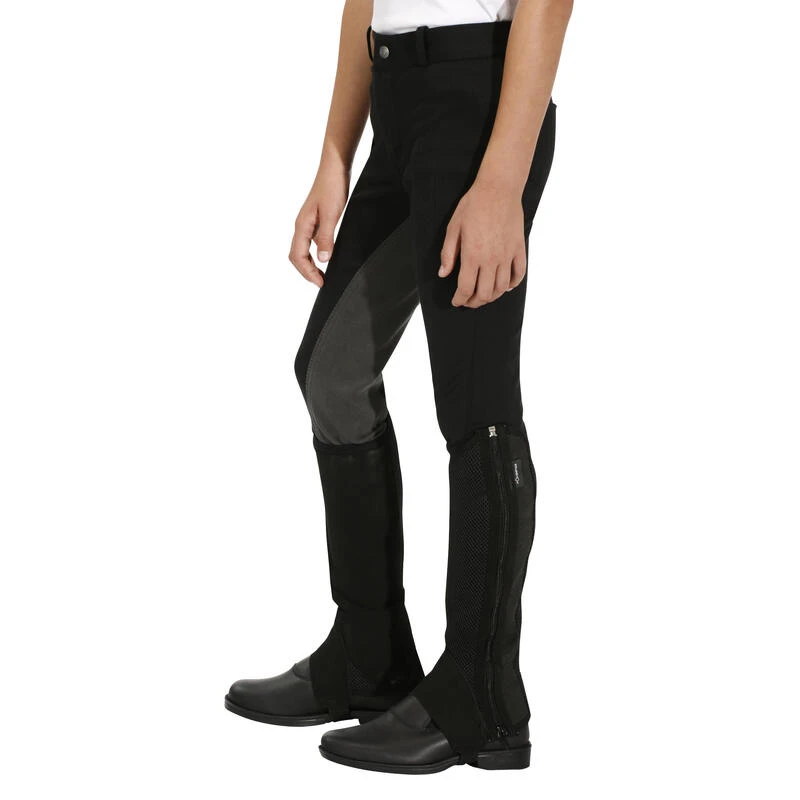 Pantalon équitation Enfant FULLSEAT Noir Et Gris – Image 7