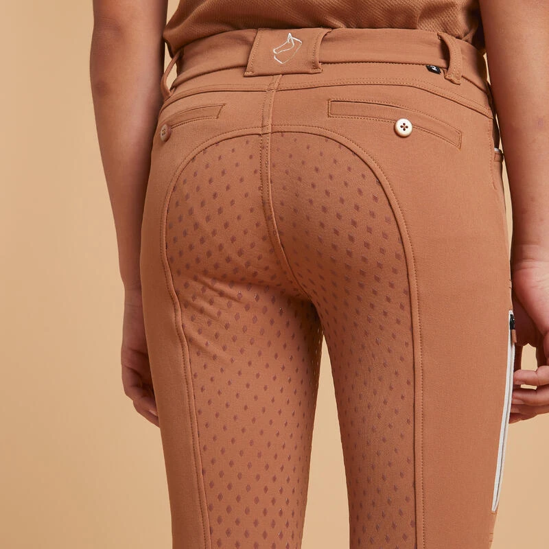 Pantalon équitation Fullgrip Enfant - 580 Caramel – Image 3
