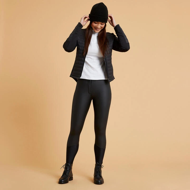 Pantalon équitation Kipwarm Chaud Et Déperlant Femme - 500 Noir – Image 3