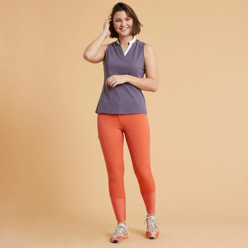 Pantalon équitation Léger Fullgrip Femme - 580 Terracotta – Image 2