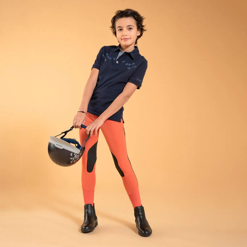 Pantalon équitation Léger Mesh Basanes Agrippantes Enfant - 500 Terracotta – Image 2