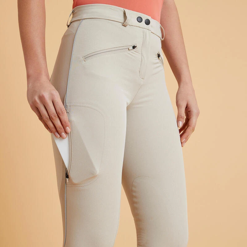 Pantalon équitation Léger Mesh Femme - 500 Beige – Image 7