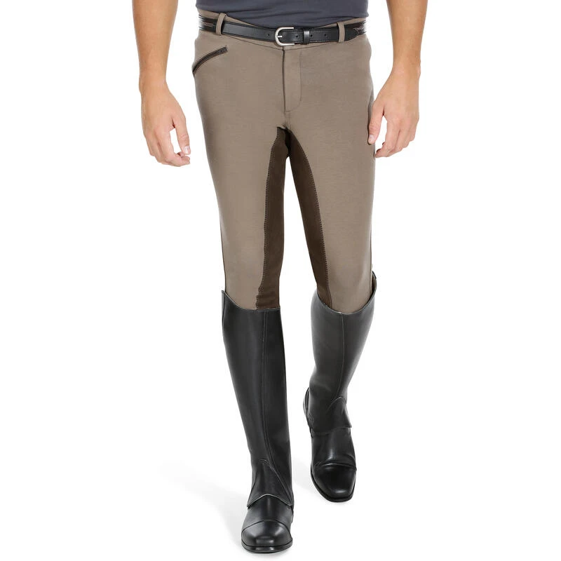 Pantalon Fond De Peau équitation Homme 180 FULLSEAT Marron – Image 3