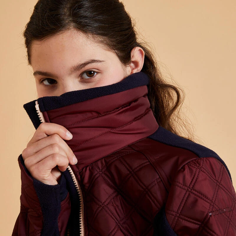 Polaire équitation Bi-matière Chaude Enfant - 500 Bordeaux Et Marine – Image 4