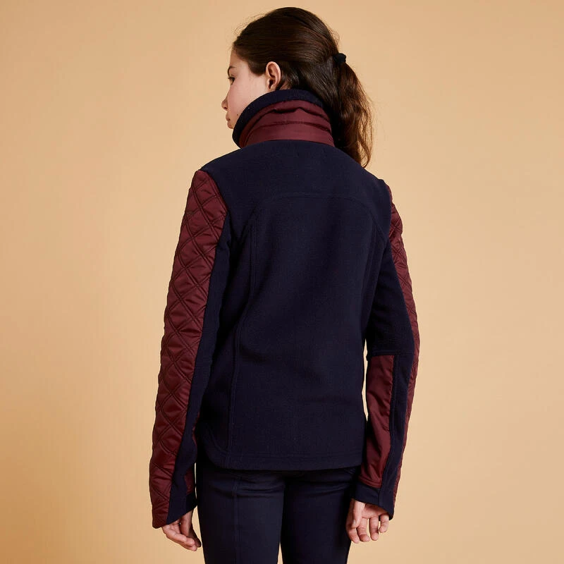 Polaire équitation Bi-matière Chaude Enfant - 500 Bordeaux Et Marine – Image 6