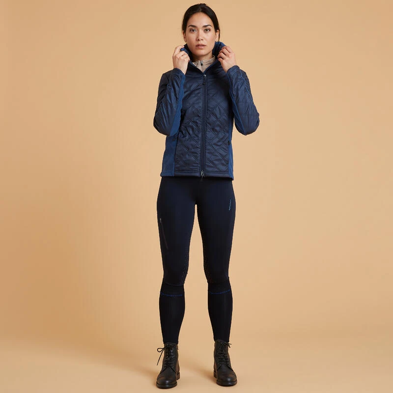 Polaire équitation Bi-matière Femme - 500 Marine – Image 3
