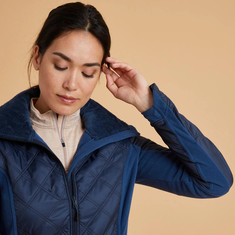 Polaire équitation Bi-matière Femme - 500 Marine – Image 5