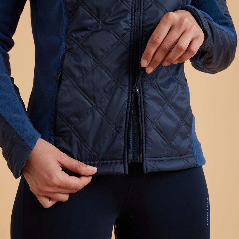 Polaire équitation Bi-matière Femme - 500 Marine – Image 10