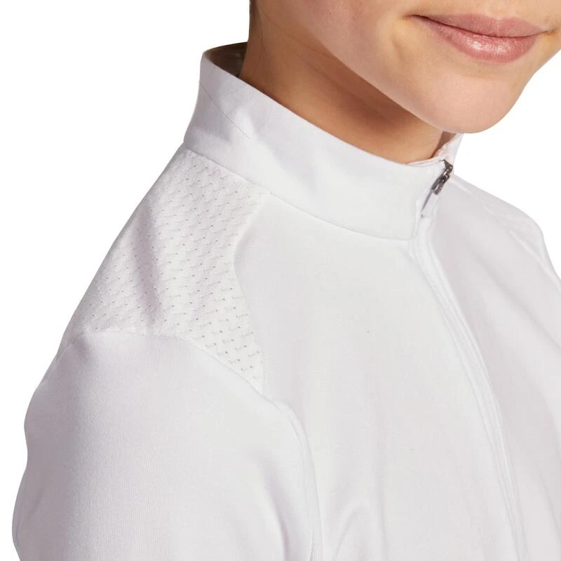 Polo De Concours équitation Manches Longues Chaud Enfant - 500 Blanc – Image 8