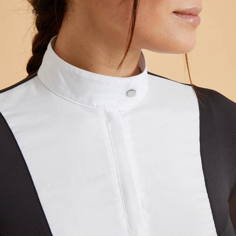 Polo De Concours équitation Manches Longues Femme - 900 Noir – Image 3