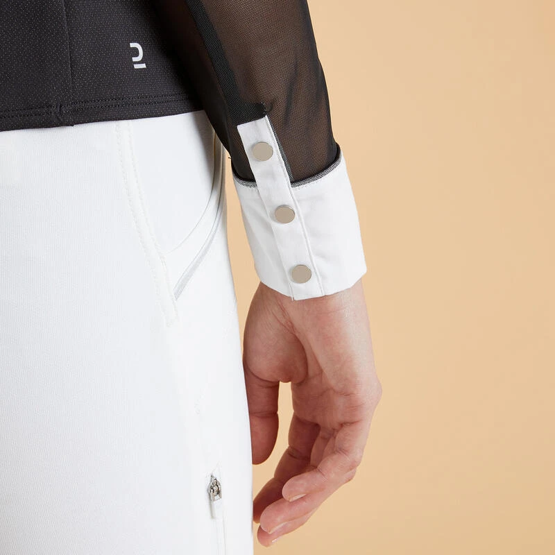 Polo De Concours équitation Manches Longues Femme - 900 Noir – Image 6