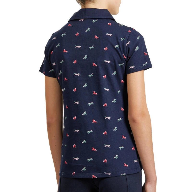 Polo équitation Manches Courtes Fille - 140 Marine – Image 3