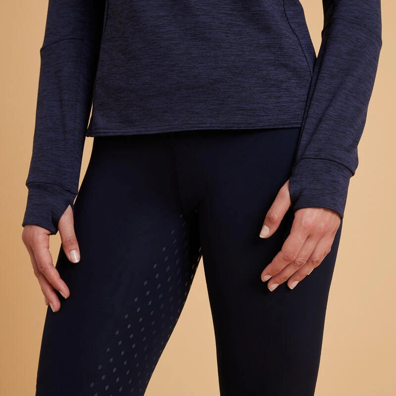 Polo équitation Manches Longues Chaud Femme - 500 Marine – Image 7