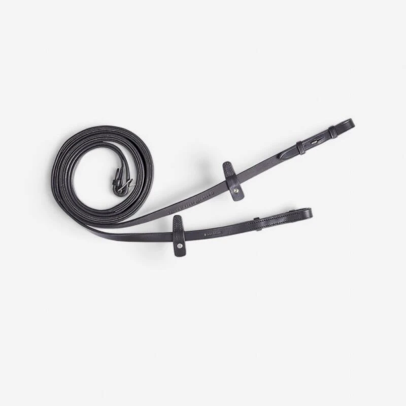 Rênes équitation Fines Grip Cheval - 500 Noires