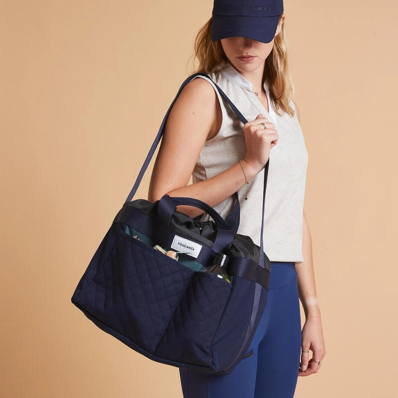 Sac De Pansage équitation 25L - 500 Vert Et Bleu – Image 2