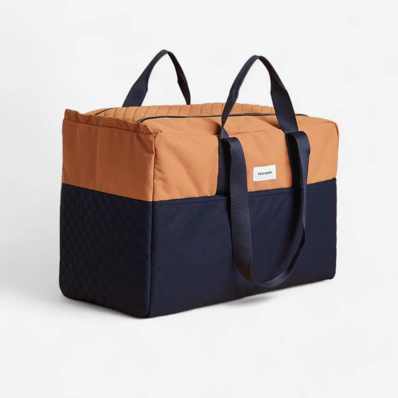 Sac De Transport Matériel équitation - DUFFLE 65 L Marron Et Bleu.