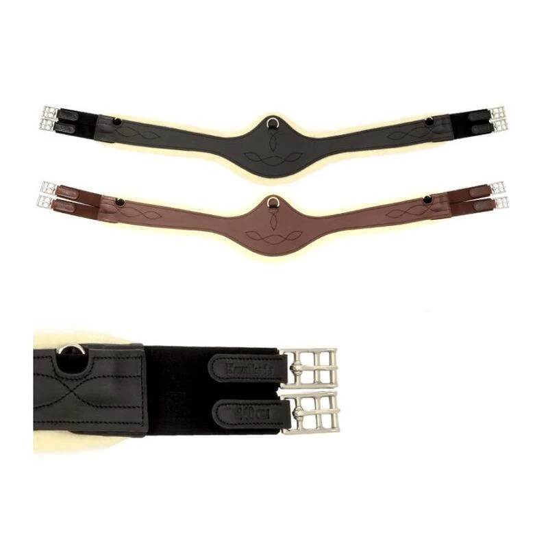 Sangle Bavette D'équitation Cuir Huilé Avec Fausse Fourrure Kavalkade Casper – Image 2