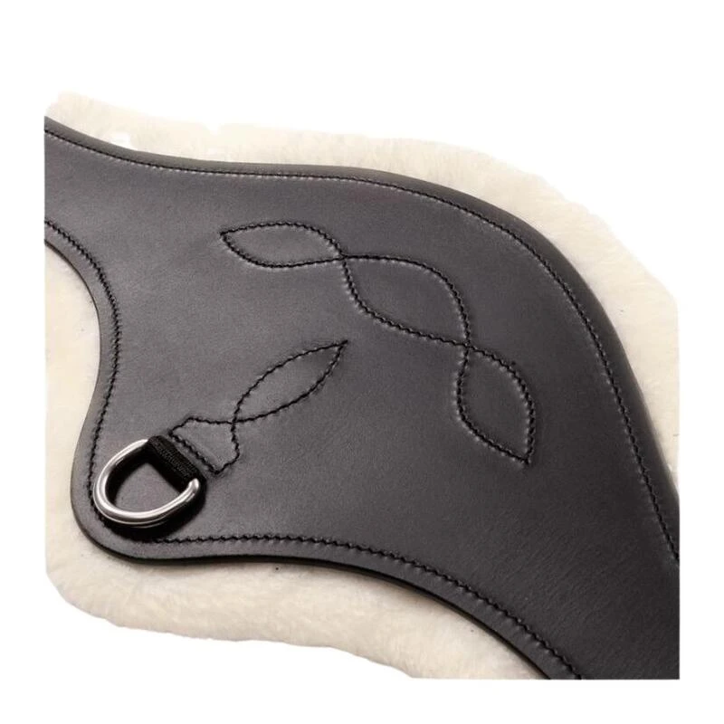 Sangle Bavette D'équitation Cuir Huilé Avec Fausse Fourrure Kavalkade Casper – Image 3