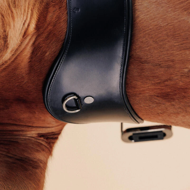 Sangle équitation Dressage En Cuir Cheval - 900 Noire – Image 3