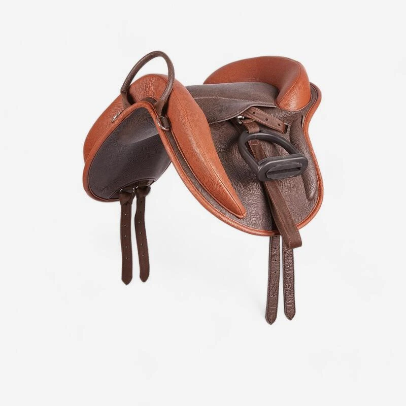 Selle équitation Bardette Synthétique Poney - 100 Marron