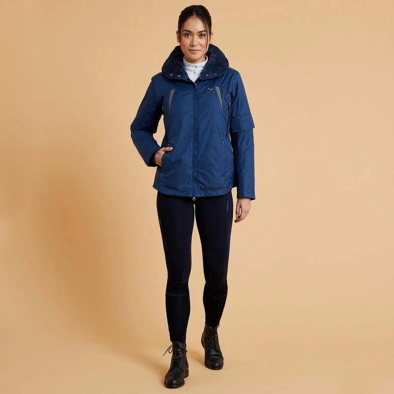 Veste Chaude Et Imperméable équitation Femme TOSCA Bleu Nuit – Image 2