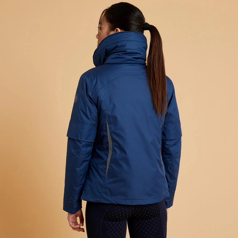 Veste Chaude Et Imperméable équitation Femme TOSCA Bleu Nuit – Image 5