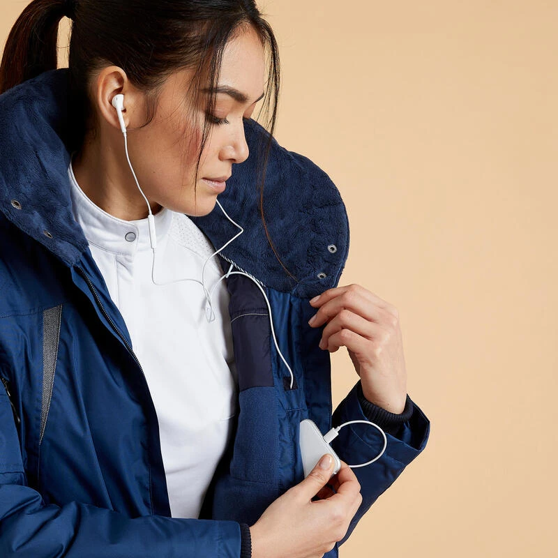 Veste Chaude Et Imperméable équitation Femme TOSCA Bleu Nuit – Image 10