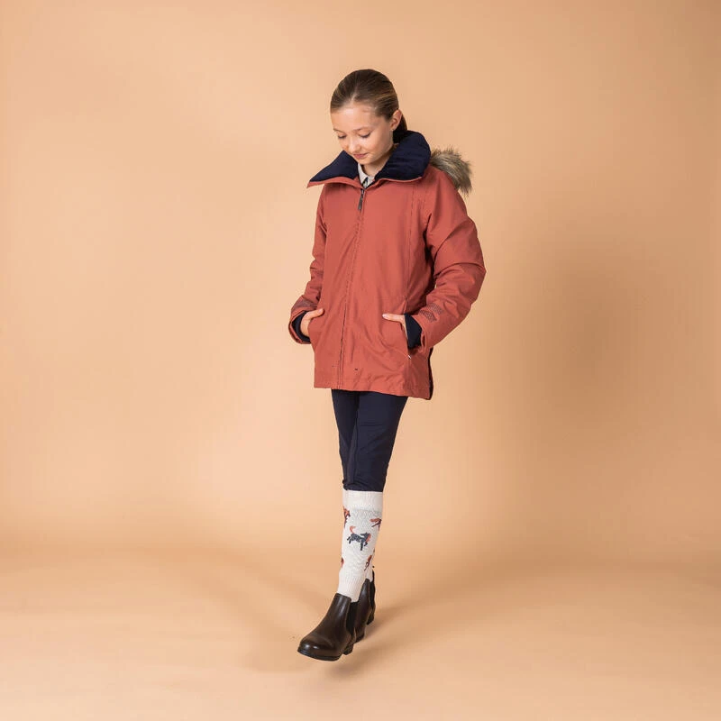 Veste équitation Imperméable Et Chaude Enfant - 500 Terracotta – Image 2