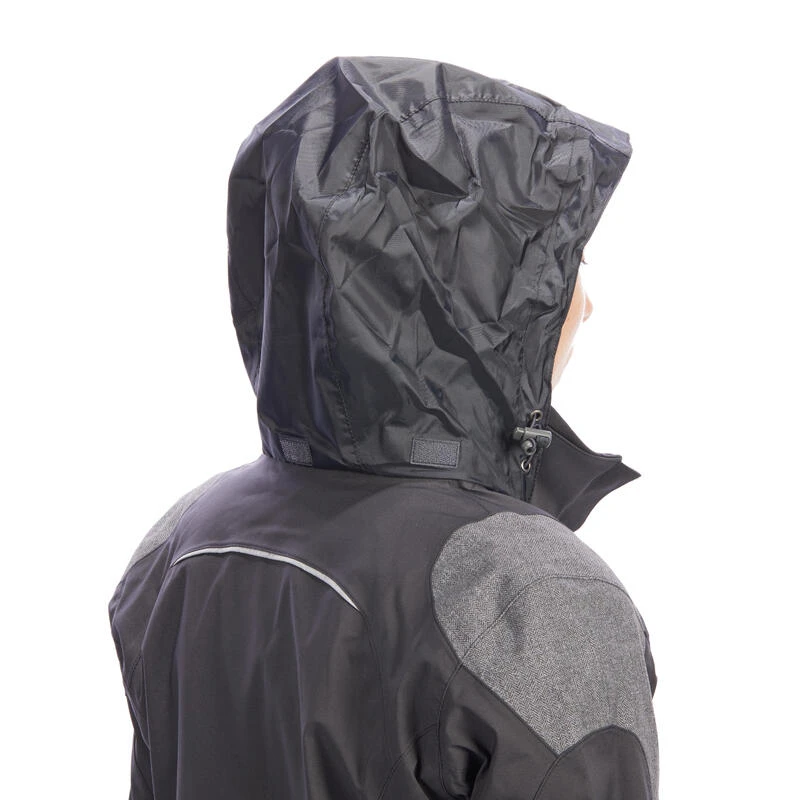 Veste Imperméable équitation Femme 500 Gris Foncé Et Motifs Chevron – Image 4