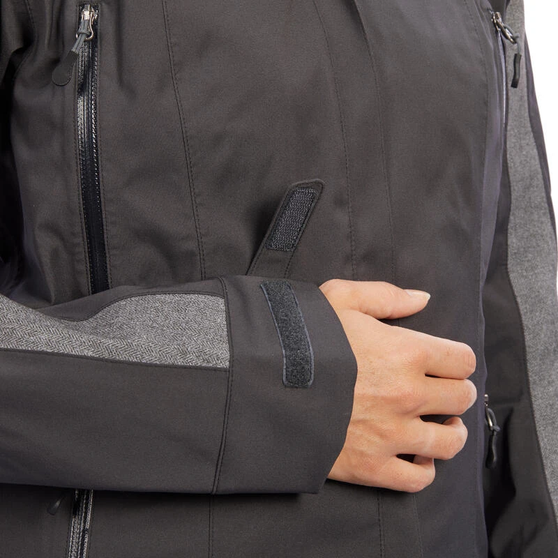 Veste Imperméable équitation Femme 500 Gris Foncé Et Motifs Chevron – Image 6